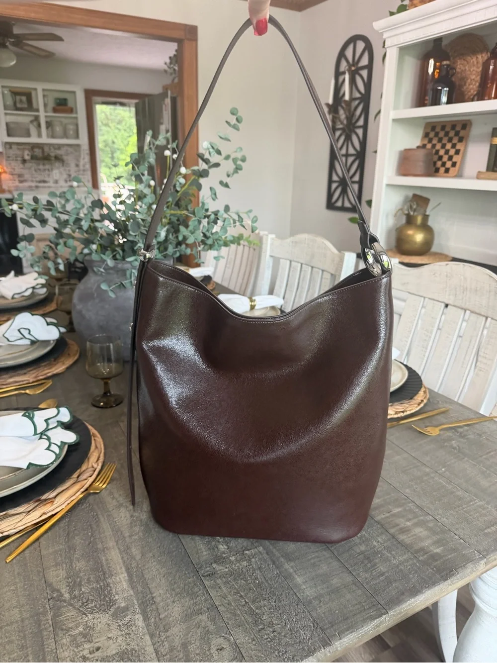 kate spade Dark Brown Leather Shoulder Tote